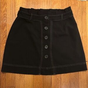 Black Button-Front Skirt
